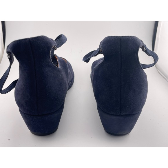 L'amour des pieds navy blue lace up ballet flats suede Bentham sz 7 comfort EUC - Picture 6 of 10